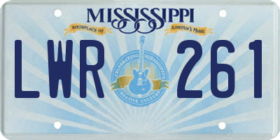 MS license plate LWR261