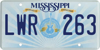 MS license plate LWR263