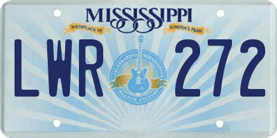 MS license plate LWR272