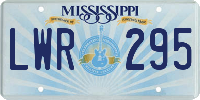 MS license plate LWR295