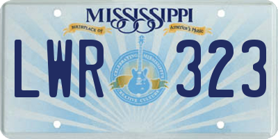 MS license plate LWR323