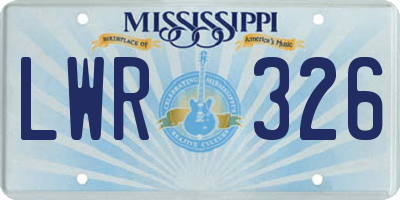 MS license plate LWR326