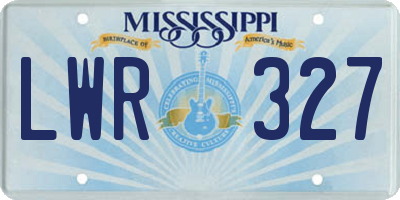 MS license plate LWR327