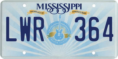 MS license plate LWR364