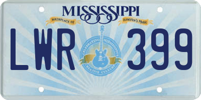 MS license plate LWR399