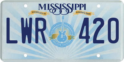 MS license plate LWR420