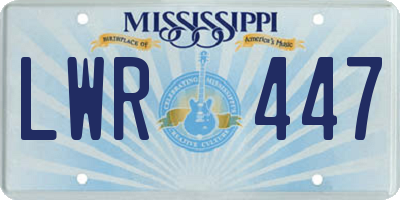 MS license plate LWR447
