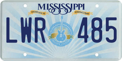 MS license plate LWR485