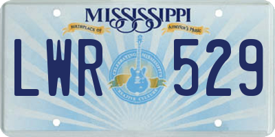 MS license plate LWR529