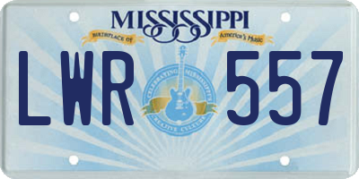MS license plate LWR557