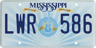 MS license plate LWR586