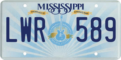 MS license plate LWR589