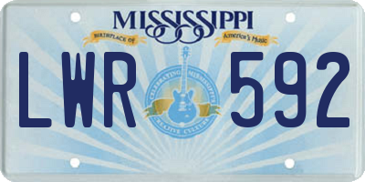 MS license plate LWR592