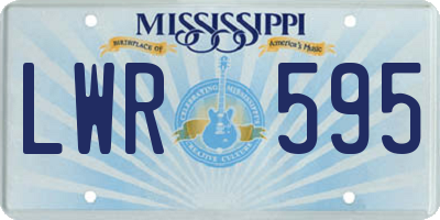 MS license plate LWR595