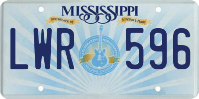 MS license plate LWR596