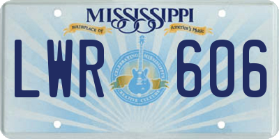 MS license plate LWR606
