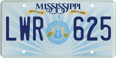 MS license plate LWR625