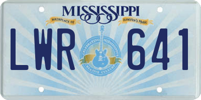 MS license plate LWR641