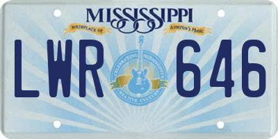 MS license plate LWR646