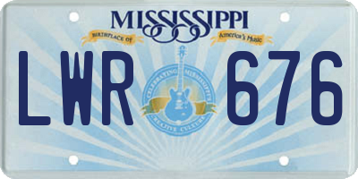 MS license plate LWR676
