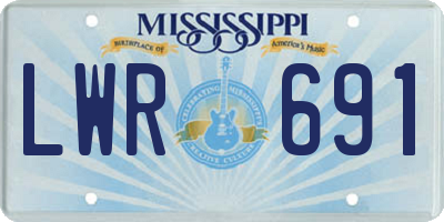 MS license plate LWR691