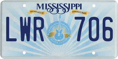 MS license plate LWR706