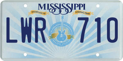 MS license plate LWR710