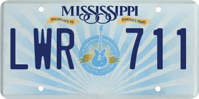 MS license plate LWR711