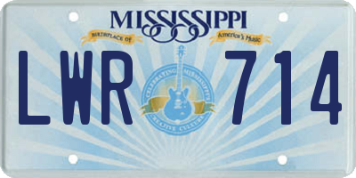MS license plate LWR714