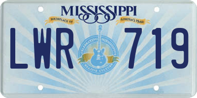 MS license plate LWR719