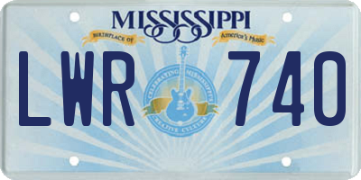 MS license plate LWR740