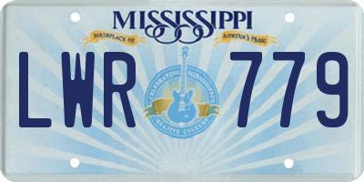 MS license plate LWR779