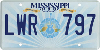 MS license plate LWR797