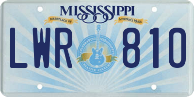 MS license plate LWR810