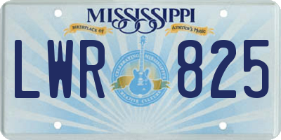 MS license plate LWR825