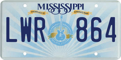 MS license plate LWR864