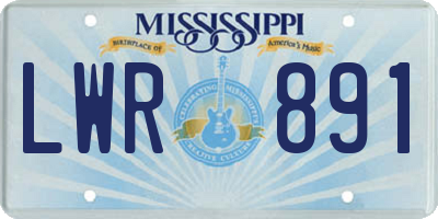 MS license plate LWR891
