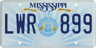 MS license plate LWR899