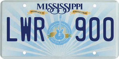 MS license plate LWR900
