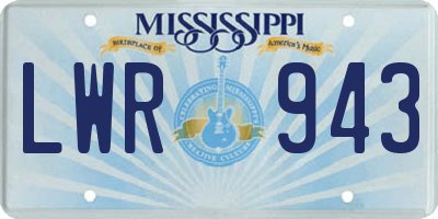 MS license plate LWR943