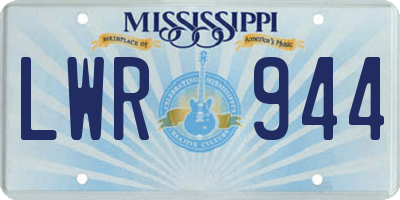 MS license plate LWR944