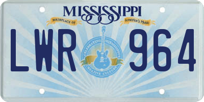 MS license plate LWR964