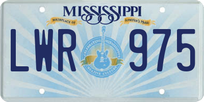 MS license plate LWR975