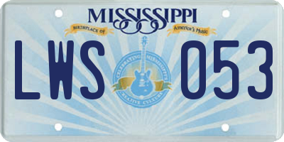 MS license plate LWS053