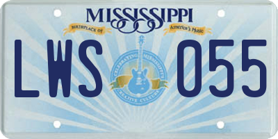 MS license plate LWS055