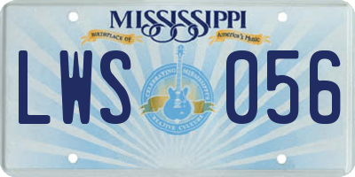 MS license plate LWS056