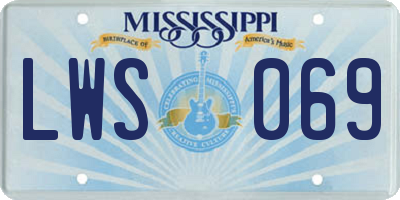 MS license plate LWS069