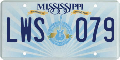 MS license plate LWS079