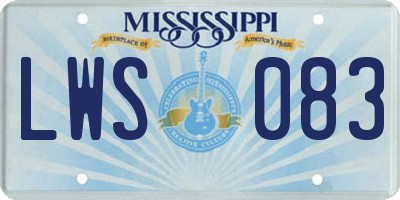 MS license plate LWS083
