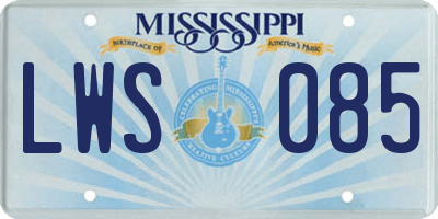 MS license plate LWS085